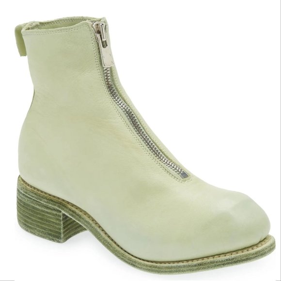 GUIDI Front Zip Ankle BOOTS Size 36 5.5 6 Light Green Horse Leather NEW $1560 - Picture 1 of 16